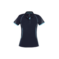 Biz Collection Ladies Razor Polo Grey/Fluoro Lime