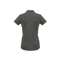Biz Collection Ladies Razor Polo Grey/Fluoro Orange