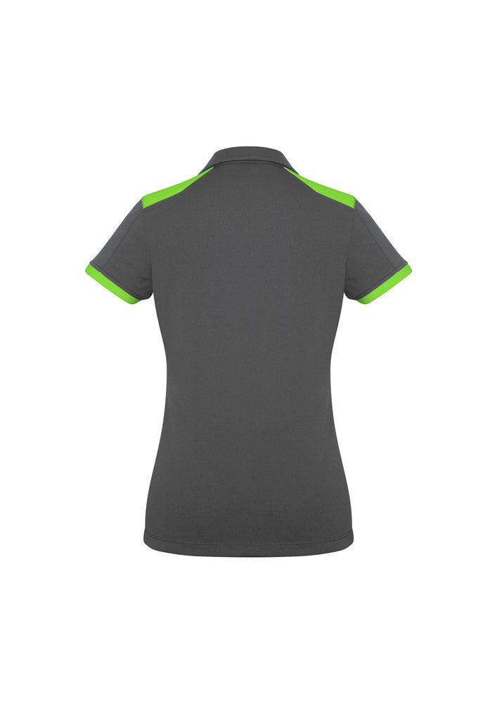 Biz Collection Ladies Rival Polo Grey/Fluoro Lime