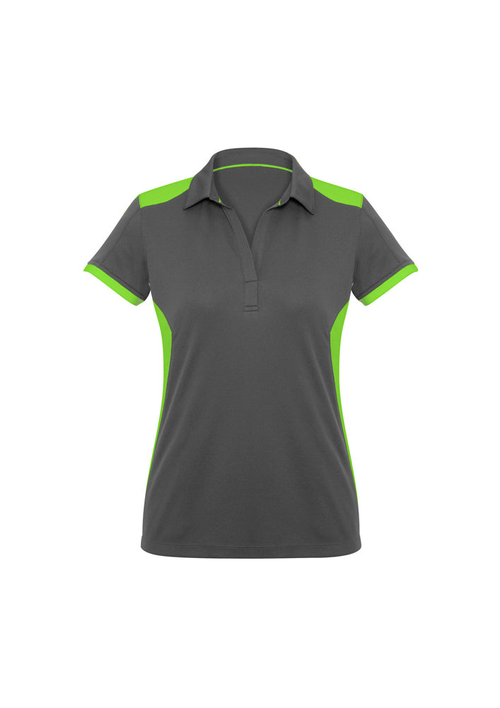 Biz Collection Ladies Rival Polo Cerise/Grey