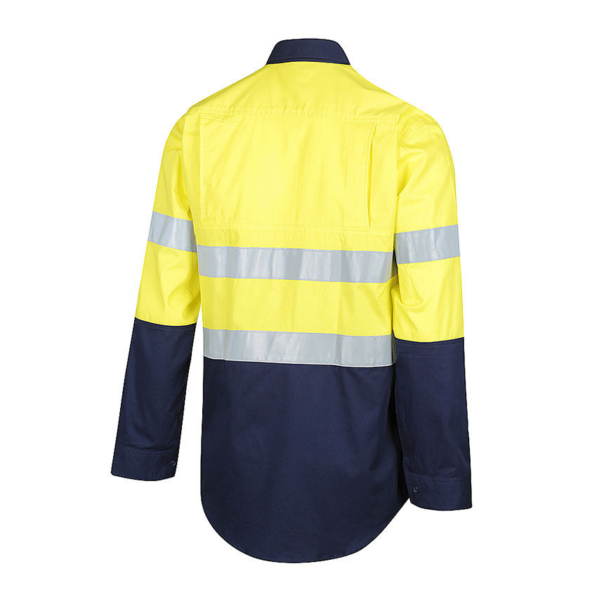 WORKIT Hi-Vis 2 Tone Closed Front Lightweight Taped Shirt