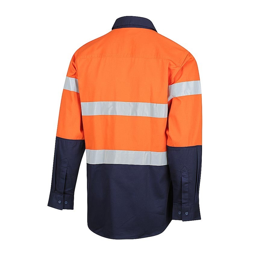 WORKIT Hi-Vis 2 Tone Closed Front Regular Weight Taped Shirt