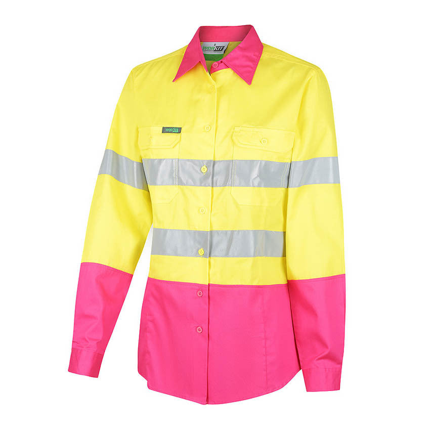 WORKIT Hi-Vis Womens 2 Tone Lightweight Taped Shirt