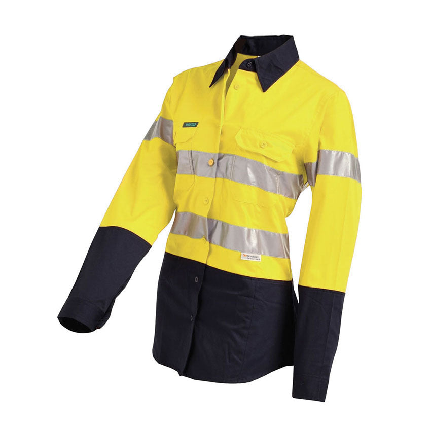 WORKIT Hi-Vis Womens 2 Tone Lightweight Taped Shirt