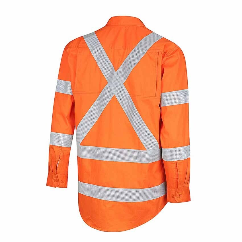 WORKIT Hi-Vis Lightweight NSW Rail X-Back Breathable Biomotion Taped Shirt