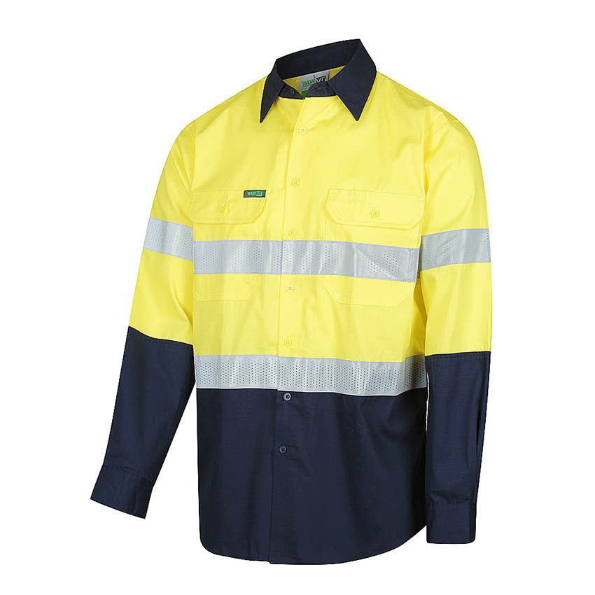 WORKIT Hi-Vis 2 Tone Lightweight Ripstop Breathable Taped Shirt