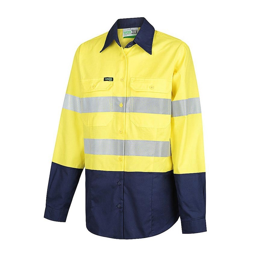 WORKIT Hi-Vis Womens 2 Tone Lightweight Ripstop Breathable Taped Shirt