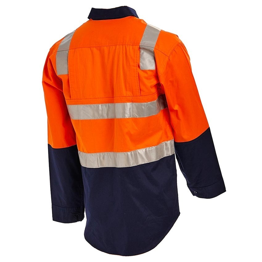 WORKIT Hi-Vis Lightweight Long Sleeve Broken Brace Taped Shirt