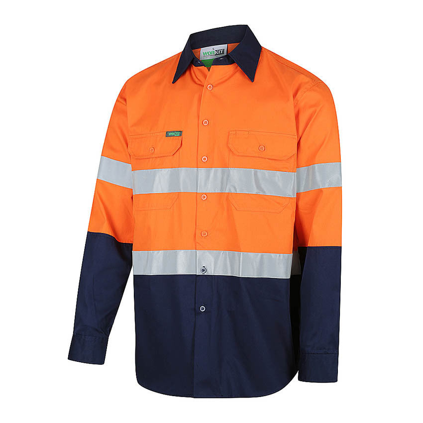 WORKIT Hi-Vis 2 Tone Vented Regular Weight Taped Shirt