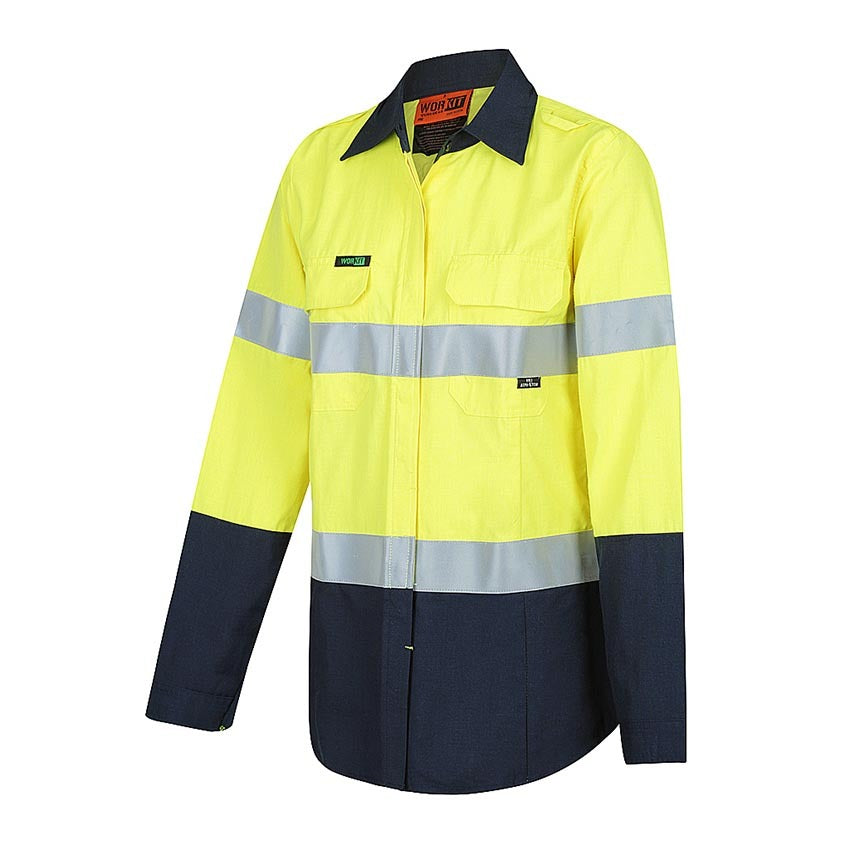 WORKIT Fire Resistant PPE1 Womens FR Inherent 155gsm Lightweight Taped Shirt