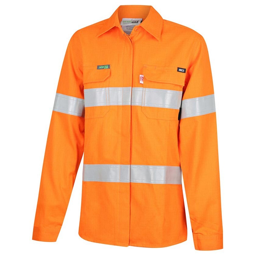 WORKIT Fire Resistant RIPSTOP Womens FR Inherent 215gsm Taped Shirt
