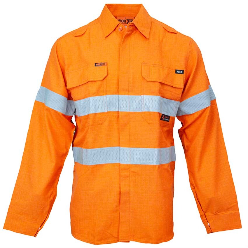 WORKIT Fire Resistant RIPSTOP PPE1 FR Inherent 155gsm Lightweight Taped Shirt