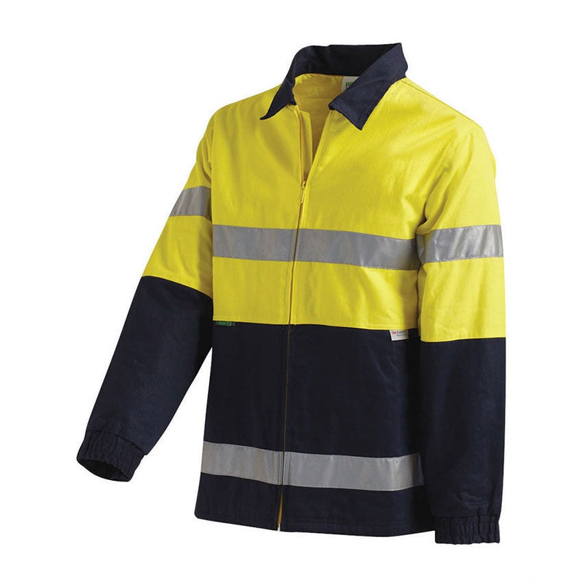 WORKIT Hi-Vis 2 Tone Cotton Drill Taped Jacket