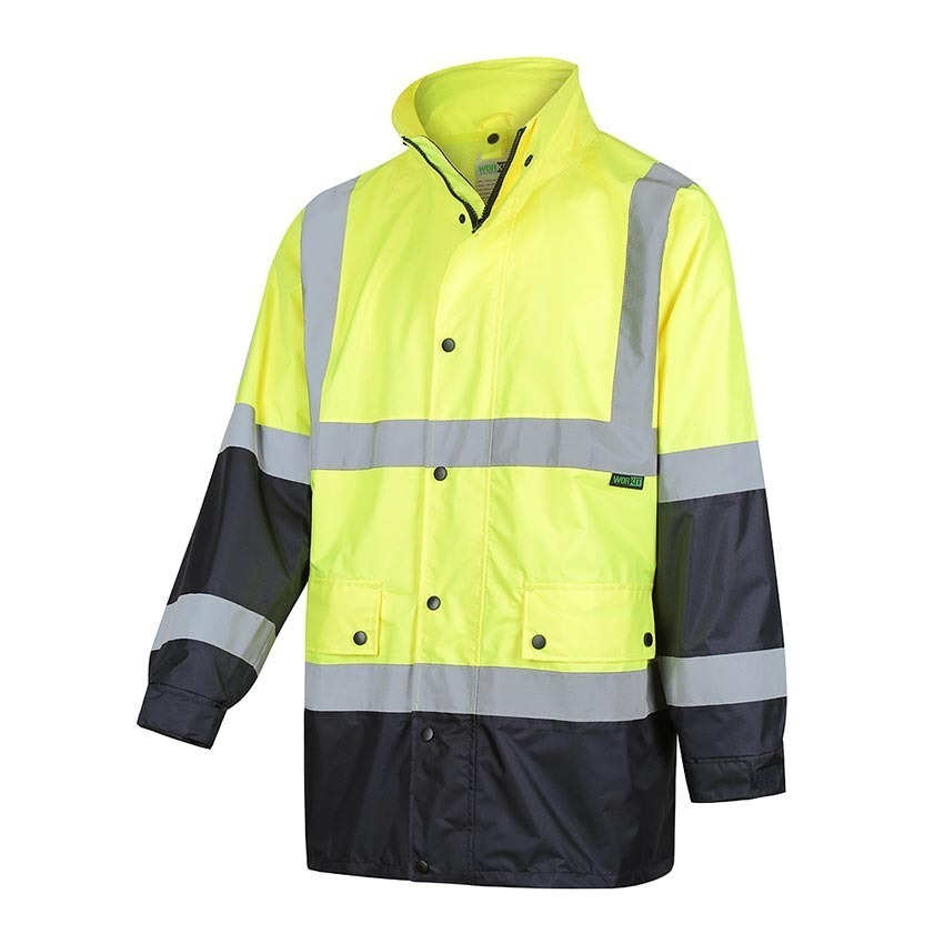 WORKIT Hi-Vis 2 Tone Waterproof Taped Rain Jacket