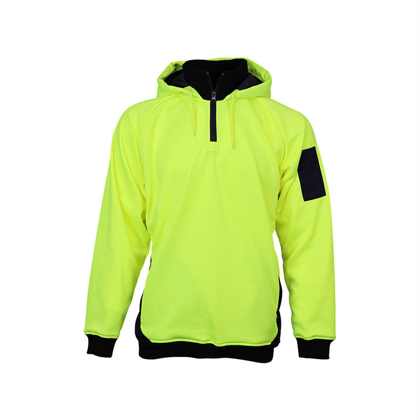 WORKIT Hi-Vis 2 Tone 1/4 Zip Tech Fleece Hoodie