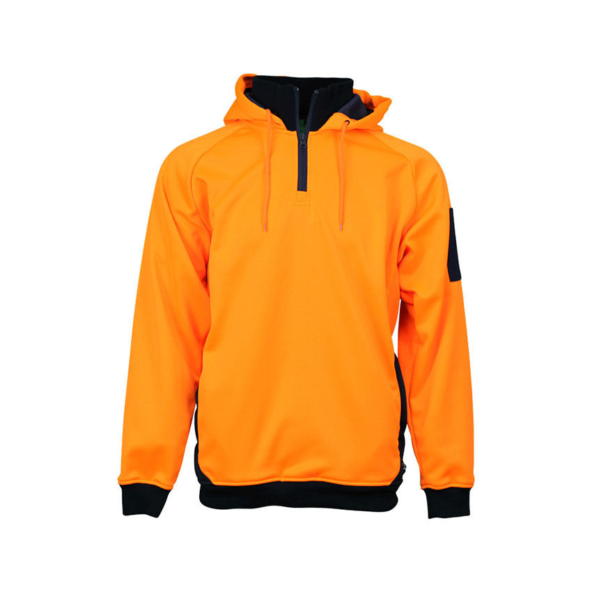 WORKIT Hi-Vis 2 Tone 1/4 Zip Tech Fleece Hoodie