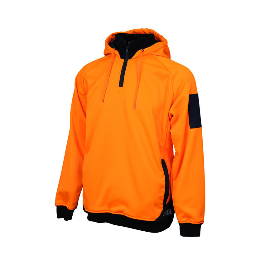 WORKIT Hi-Vis 2 Tone 1/4 Zip Tech Fleece Hoodie