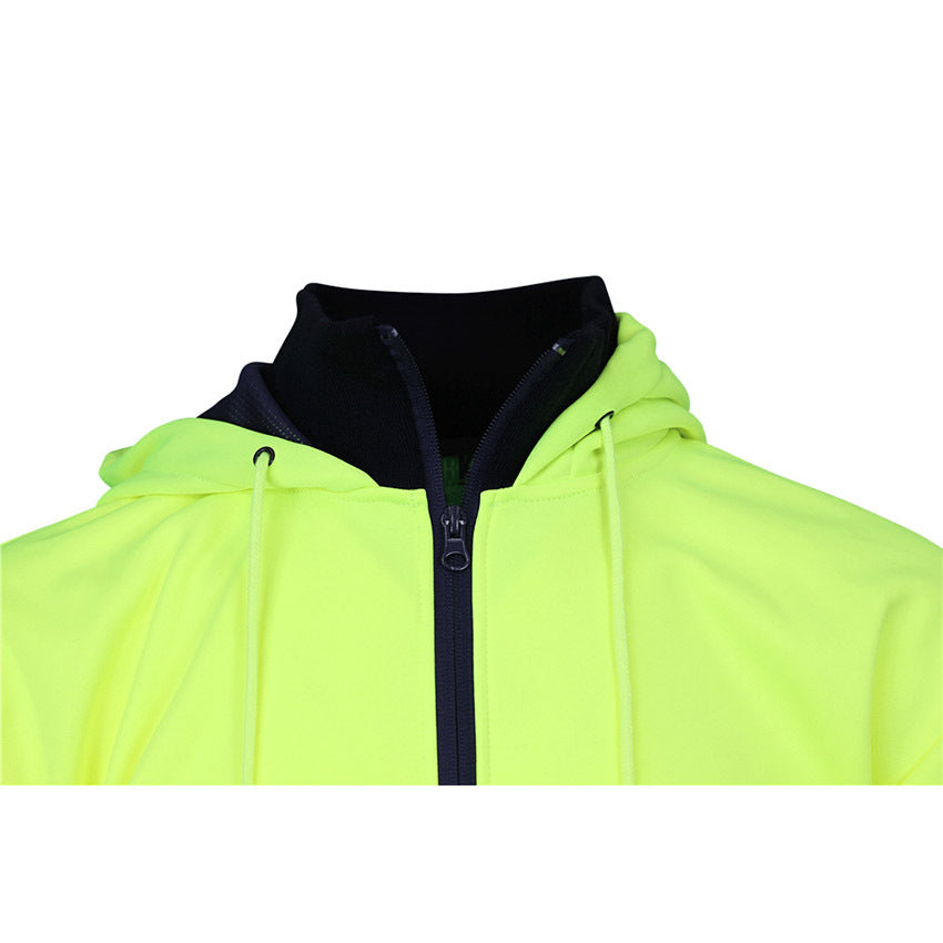 WORKIT Hi-Vis 2 Tone Full Zip Tech Fleece Hoodie