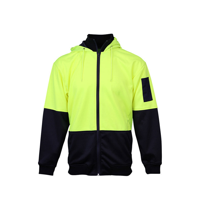 WORKIT Hi-Vis 2 Tone Full Zip Tech Fleece Hoodie