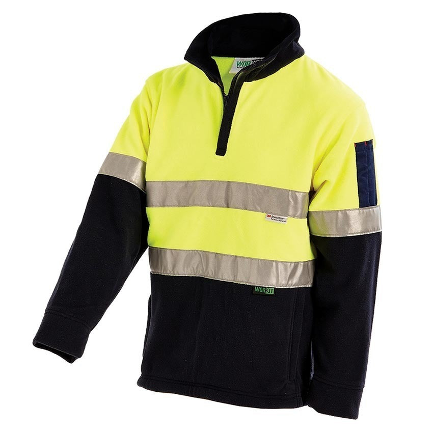 WORKIT Hi-Vis 2 Tone 1/4 Zip Taped Polar Fleece Jumper