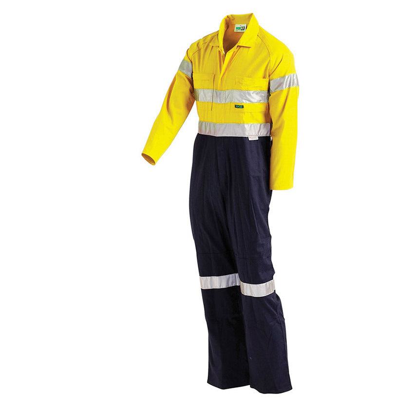 WORKIT Hi-Vis 2-Tone Lightweight Taped Coverall with Nylon Press Studs