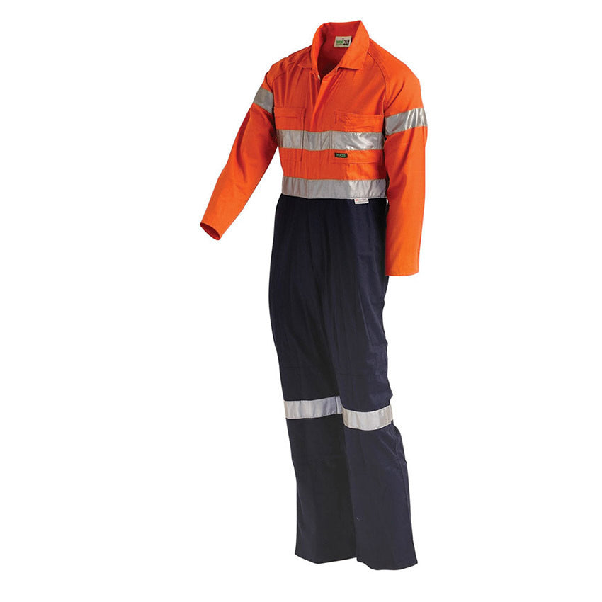 WORKIT Hi-Vis 2-Tone Regular Weight Taped Coverall with Metal Press Studs