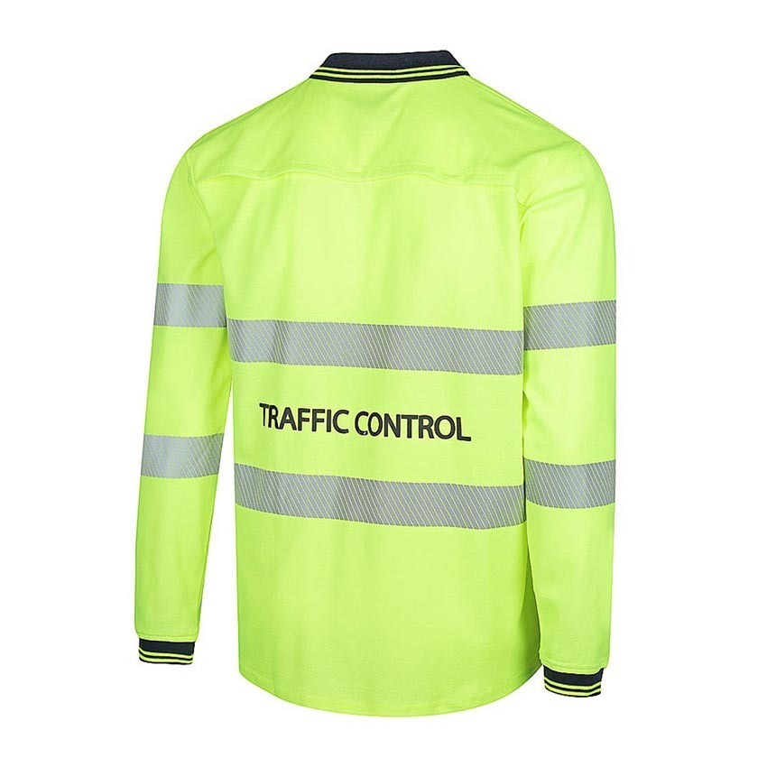 WORKIT Traffic Control Long Sleeve Poly Cotton Taped Polo Shirt - Single Tone