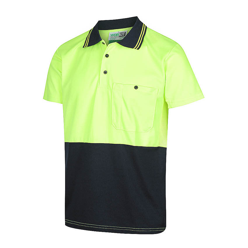 WORKIT Short Sleeve Poly Cotton Polo Shirt - Two Tone
