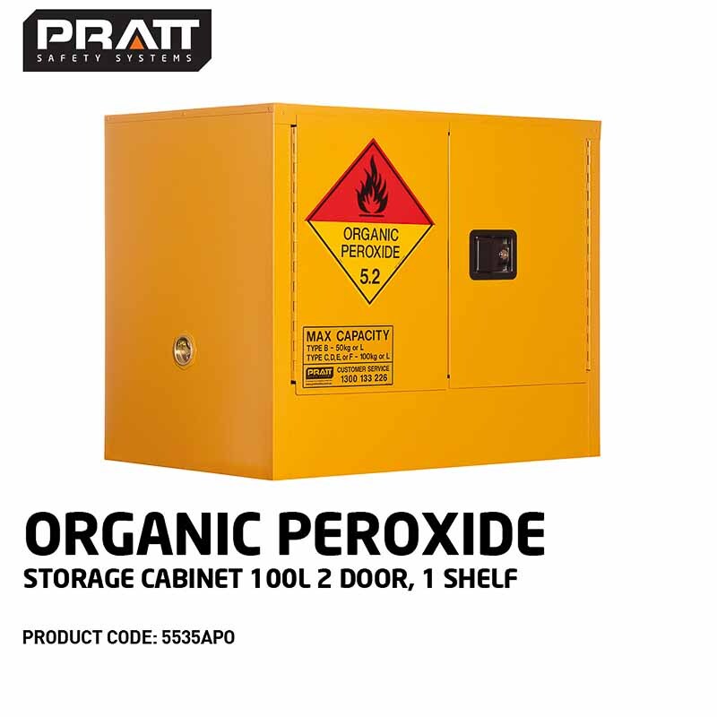Organic Peroxide Storage Cabinet 100L 2 Door 1 Shelf