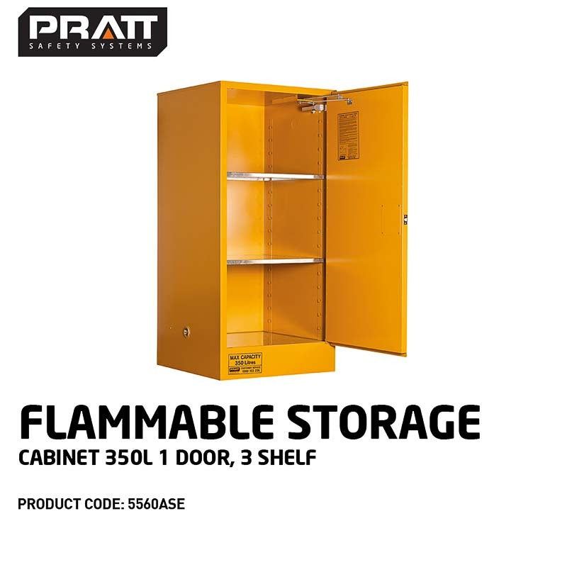 Flammable Storage Cabinet 350L 1 Door 3 Shelf
