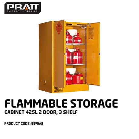 Flammable Storage Cabinet 425L 2 Door 3 Shelf