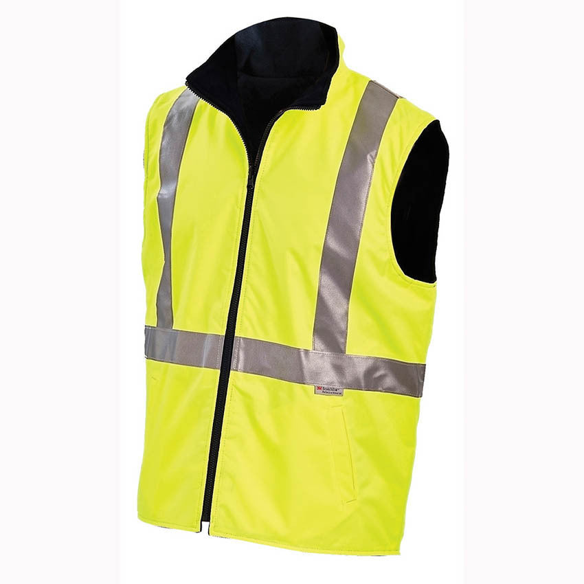 WORKIT Hi-Vis Reversible Vest with Reflective Tape