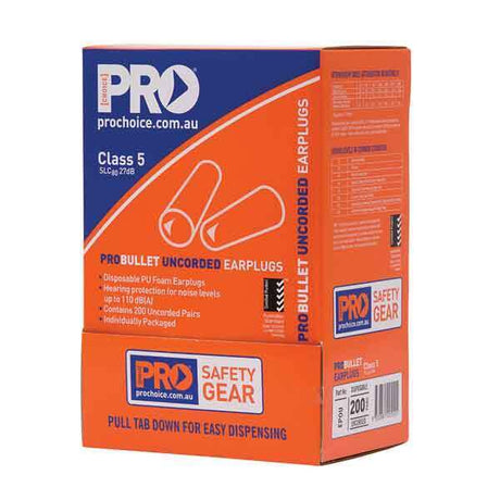 Probullet Disposable Uncorded Earplugs Uncorded