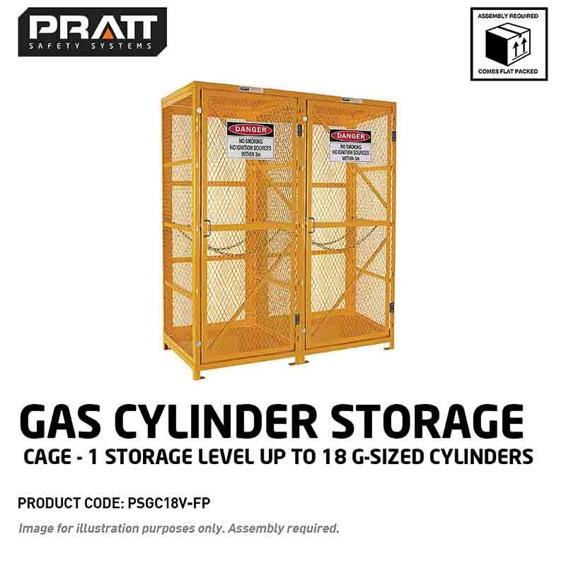 Gas Cylinder Storage Cage 1 Storage Level Up To 18 G-Sized Cylinders (Comes Flat Packed Assembly Required)