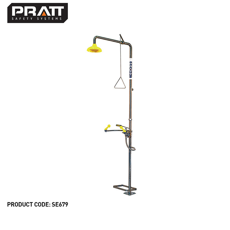 Combination Shower with Single Nozzle Eye Wash No Bowl with Foot Treadle