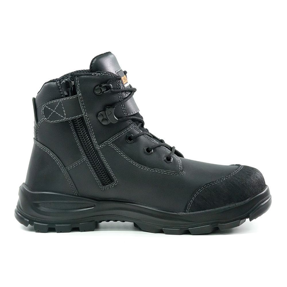 Bison Tor Lace Up Safety Boot with Zip Black