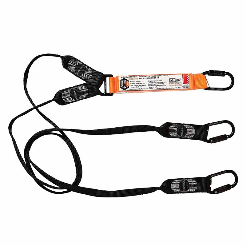 Elite Double Leg Shock Absorbing Webbing Lanyard with Hardware KD X3