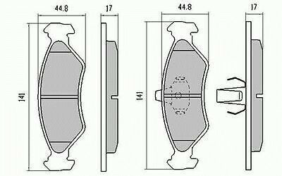 RDA Front Disc Brake Pads for Ford KA Laser (SUIT SOLID ROTOR) 8/1998-3/2000
