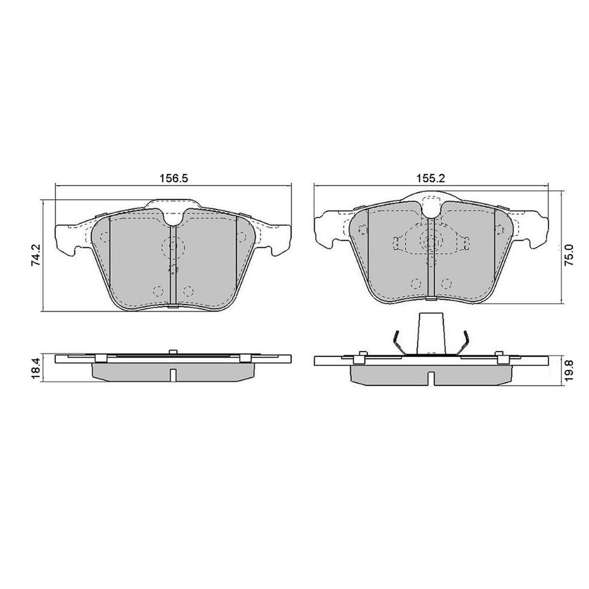 Front RDA Disc Brake Pads for Ford Modeo IV 2007 - ON Type1