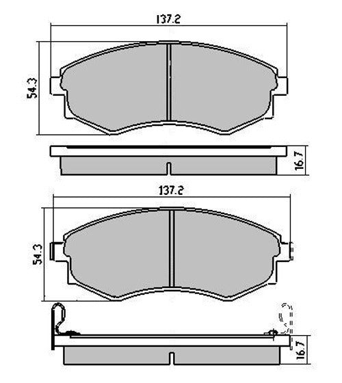 RDA Front Disc Brake Pads Hyundai Elantra 1.8 2.0 LTR GLS 2001-10/2003 Type1