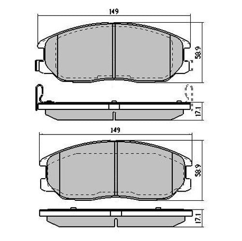 RDA Front Disc Brake Pads for Hyundai Terracan 2.9D 1/2004-2/2006