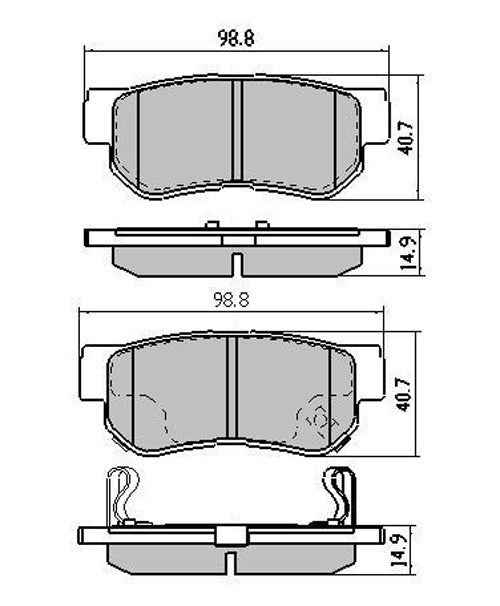 RDA Rear Disc Brake Pads for Hyundai Trajet V6 2.7L 6/2000-5/2006
