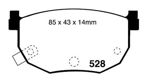 RDA Rear Extreme Disc Brake Pads for Hyundai Tiburon Coupe 2.0 2.7 3/2002-ON