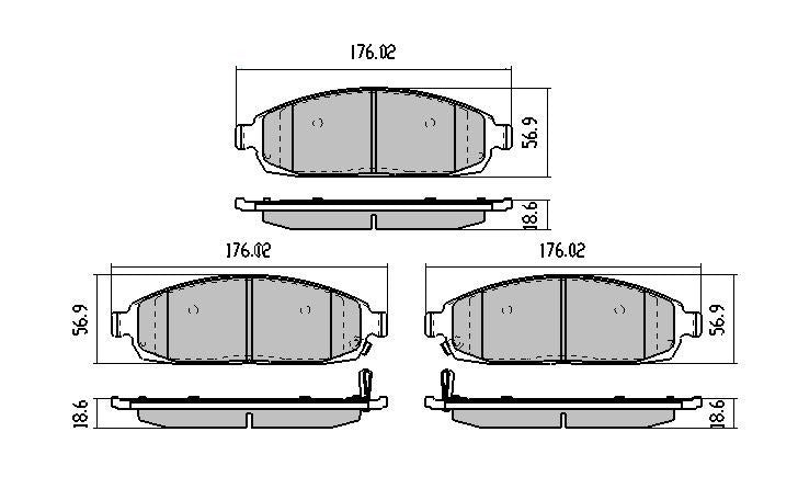 RDA Front Disc Brake Pads for Jeep Commander 5.7L 12/2005-ON