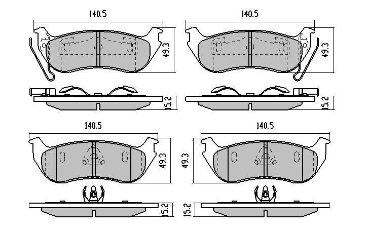 RDA Rear Extreme Disc Brake Pads for Jeep Wrangler 4.0L XJ RUBICON 2003-2006