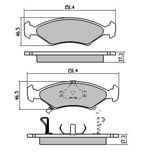 RDA Front Disc Brake Pads for Kia Spectra 1.8 5D Hatch 5/2001-2004
