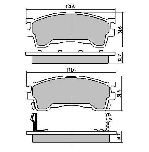 RDA Front Extreme Disc Brake Pads for Kia Spectra FB MODEL 5/2001-2004