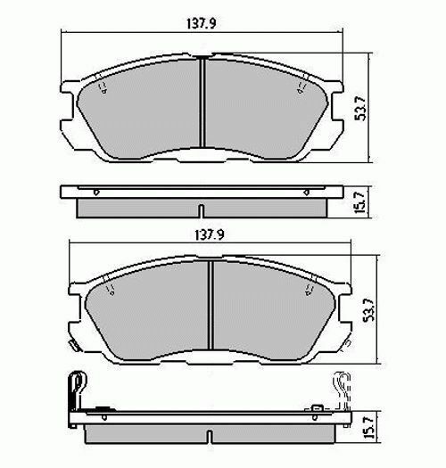 RDA Rear Disc Brake Pads for Mazda 929 HC 10 V6 ABS & Non ABS 8/1988-6/1991