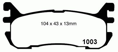 RDA Rear Disc Brake Pads for Mazda 323 2.0L & V6 4/1994 - 7/1998