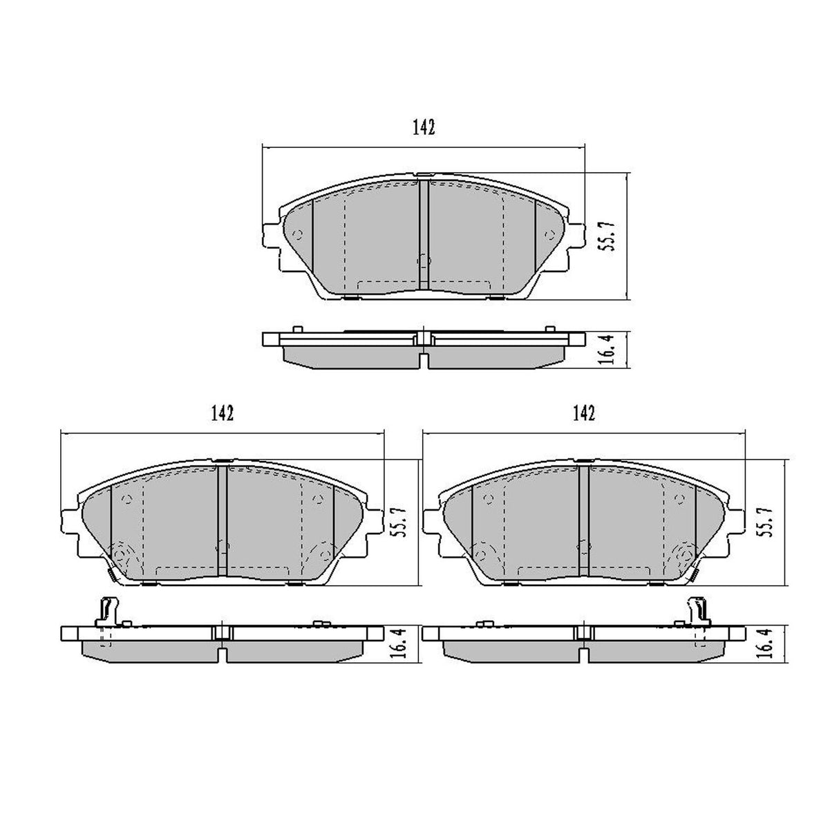 RDA Front Set Disc Brake Pads for Mazda 3 BM 2.0L 2014-ON